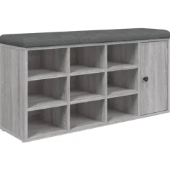 Bancs-vidaXL Banc à chaussures 102x32x50 cm bois d'ingénierie Sonoma gris
