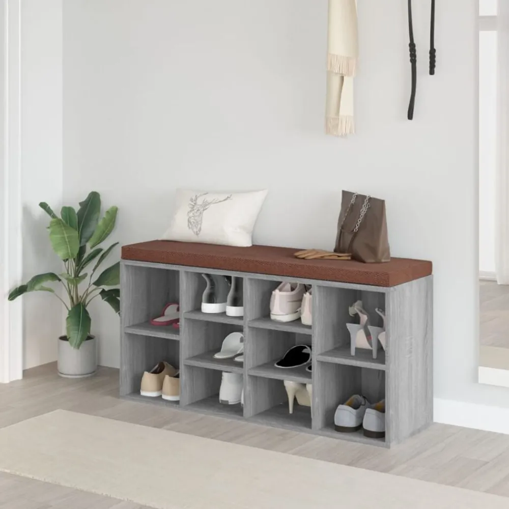 vidaXL Banc à chaussures 103x30x48 cm Bois d'ingénierie