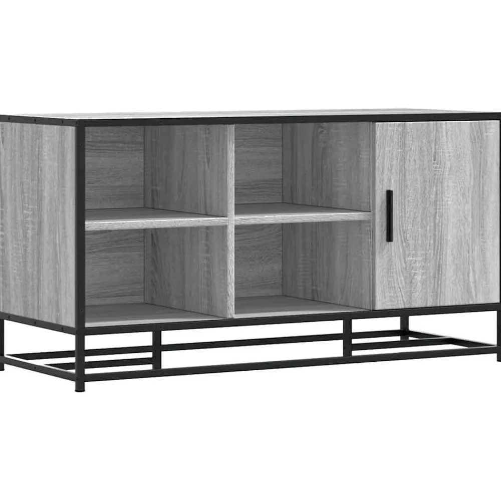 Bancs-vidaXL Banc à chaussures bois d'ingénierie et métal Sonoma gris