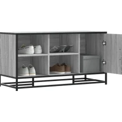 Bancs-vidaXL Banc à chaussures bois d'ingénierie et métal Sonoma gris