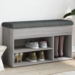 Bancs-vidaXL Banc à chaussures 82x32x45,5 cm bois d'ingénierie Sonoma gris