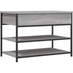 Bancs-vidaXL Banc à chaussures 70x42,5x50 cm bois d'ingénierie Sonoma gris