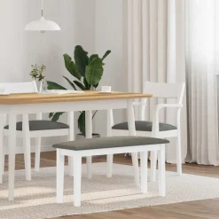 vidaXL Banc 90 cm blanc bois massif caoutchouc