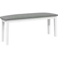 vidaXL Banc 110 cm blanc bois massif caoutchouc