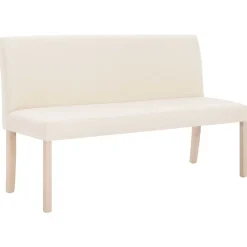 vidaXL Banc 139,5 cm Crème Polyester