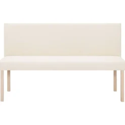 vidaXL Banc 139,5 cm Crème Polyester