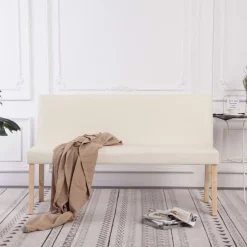 vidaXL Banc 139,5 cm Crème Similicuir