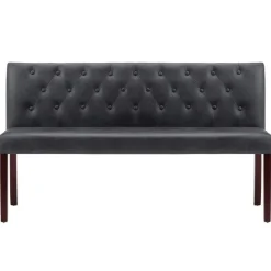 Bancs-vidaXL Banc 148,5 cm Similicuir daim Gris