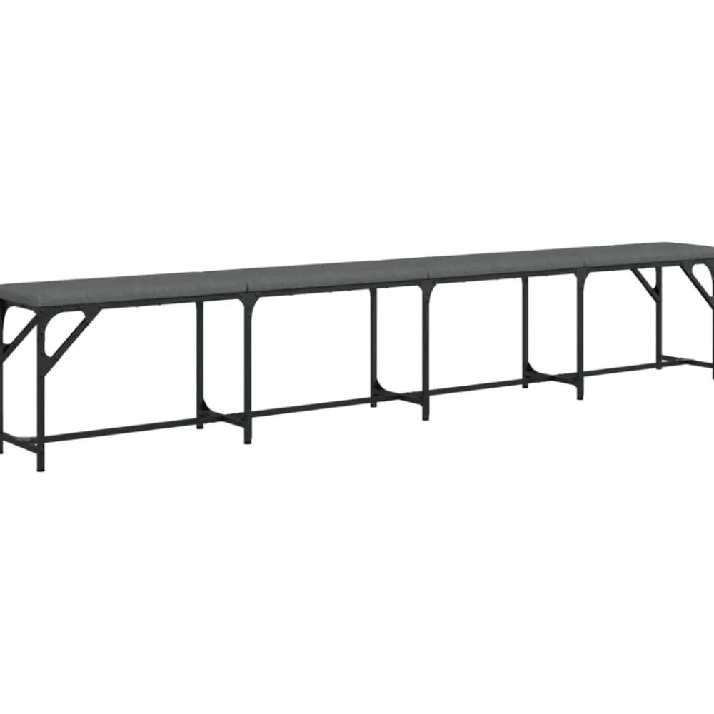 Bancs-vidaXL Banc à manger 248x32x45 cm acier et tissu Gris foncé