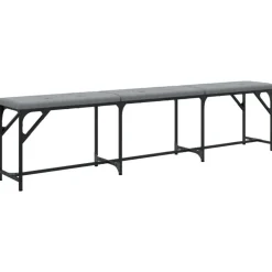 Bancs-vidaXL Banc à manger 186x32x45 cm acier et tissu Gris clair