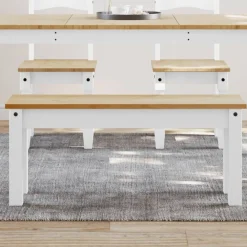 Bancs-vidaXL Banc à manger PANAMA 105x30x45 cm bois massif de pin Blanc