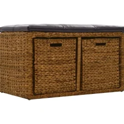 vidaXL Banc avec 2 paniers Jacinthe d'eau 71 x 40 x 42 cm