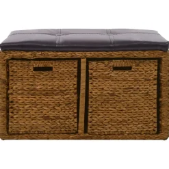 vidaXL Banc avec 2 paniers Jacinthe d'eau 71 x 40 x 42 cm