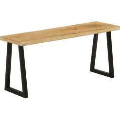Bancs-vidaXL Banc avec bord vivant 105 cm bois de manguier massif Noir