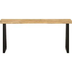 Bancs-vidaXL Banc avec bord vivant 105 cm bois de manguier massif Noir