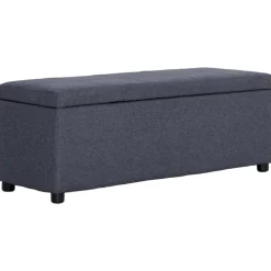 Bancs-vidaXL Banc avec compartiment de rangement 116 cm Polyester Gris foncé