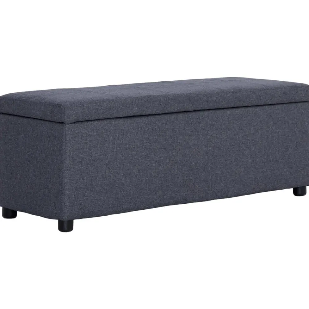Bancs-vidaXL Banc avec compartiment de rangement 116 cm Polyester Gris foncé
