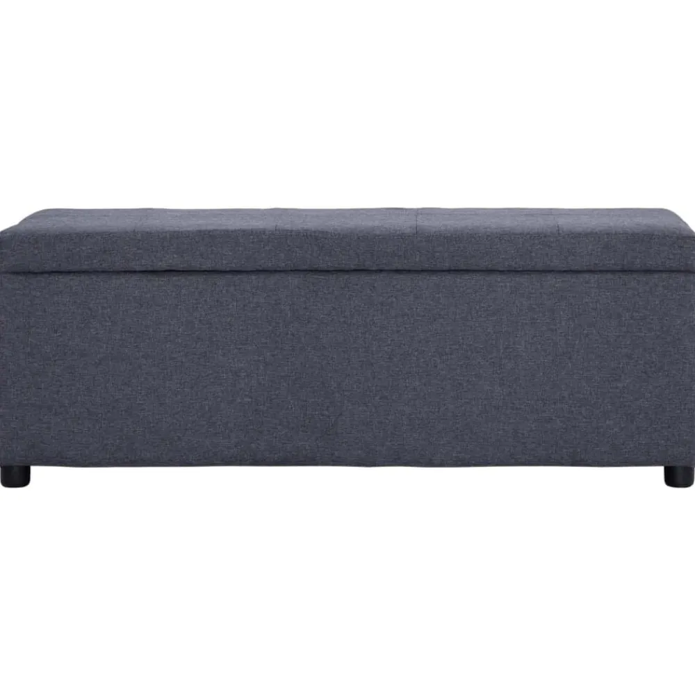 Bancs-vidaXL Banc avec compartiment de rangement 116 cm Polyester Gris foncé