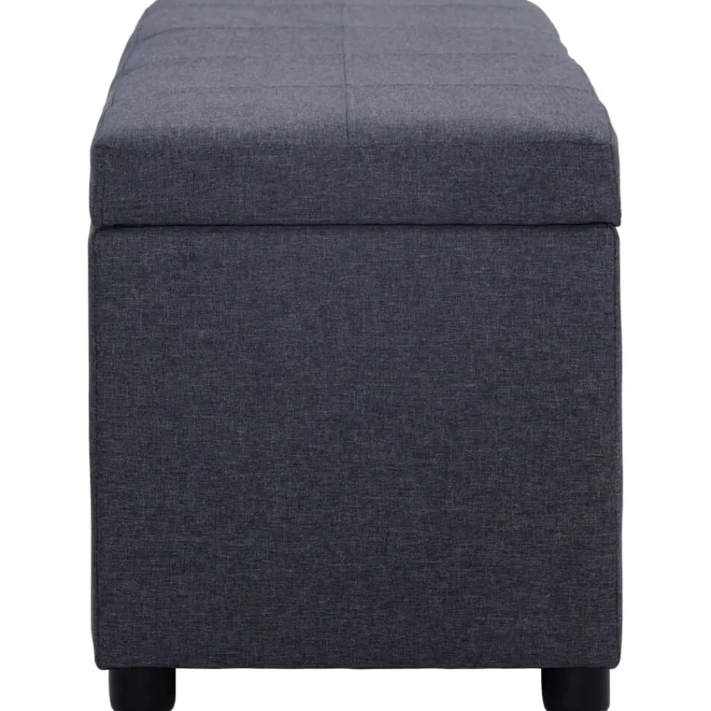 Bancs-vidaXL Banc avec compartiment de rangement 116 cm Polyester Gris foncé