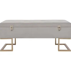 Bancs-vidaXL Banc avec compartiment de rangement 105 cm Velours Gris