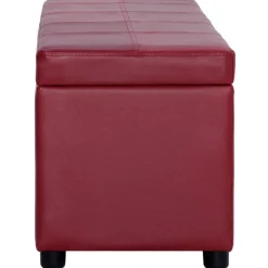 Bancs-vidaXL Banc avec compartiment de rangement 116 cm Bordeaux Similicuir Rouge bordeaux