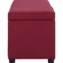 Bancs-vidaXL Banc avec compartiment de rangement 116 cm Bordeaux Polyester Rouge bordeaux