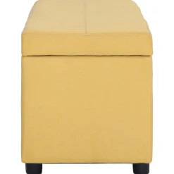 Bancs-vidaXL Banc avec compartiment de rangement 116 cm Polyester Jaune