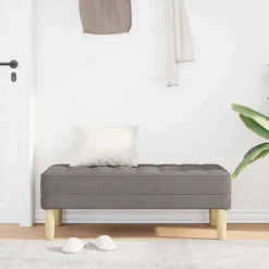 Bancs-vidaXL banc avec coussin 113 x 57 x 39 cm tissu Taupe