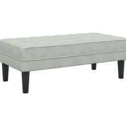 Bancs-vidaXL banc avec coussin 113 x 57 x 39 cm Velours Gris clair