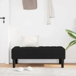 Bancs-vidaXL banc avec coussin 113 x 57 x 39 cm Velours Noir