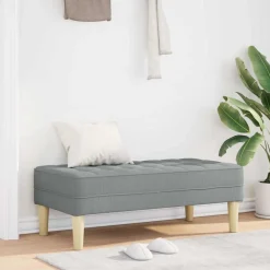Bancs-vidaXL banc avec coussin 113 x 57 x 39 cm tissu Gris clair