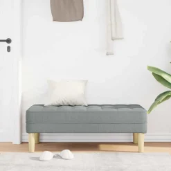 Bancs-vidaXL banc avec coussin 113 x 57 x 39 cm tissu Gris clair