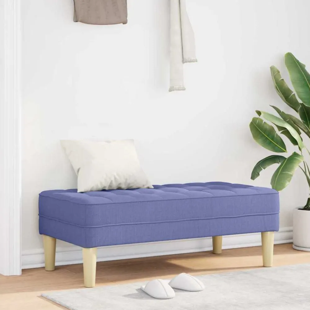 vidaXL banc avec coussin Bleu denim 113 x 57 x 39 cm tissu