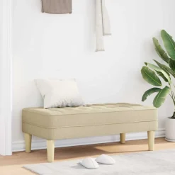 vidaXL banc avec coussin Crème 113 x 57 x 39 cm tissu