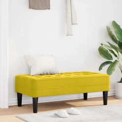 Bancs-vidaXL banc avec coussin 113 x 57 x 39 cm Velours Jaune