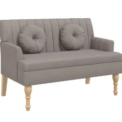 Bancs-vidaXL Banc avec coussins 113x64,5x75,5 cm tissu Taupe