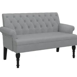 Bancs-vidaXL Banc avec dossier 120x62x75,5 cm tissu Gris clair