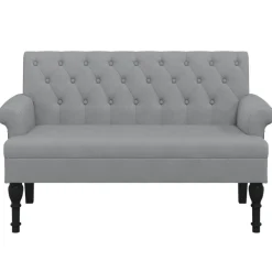 Bancs-vidaXL Banc avec dossier 120x62x75,5 cm tissu Gris clair