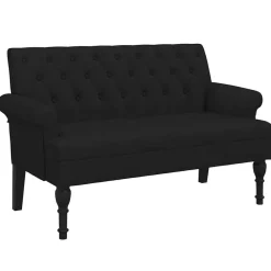Bancs-vidaXL Banc avec dossier 120x62x75,5 cm Tissu Noir