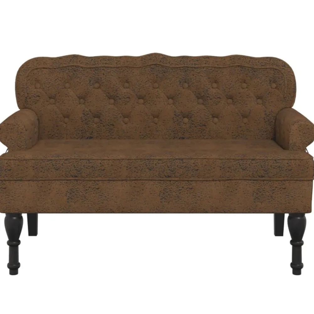 vidaXL Banc avec dossier 119,5x64,5x75 cm similicuir daim