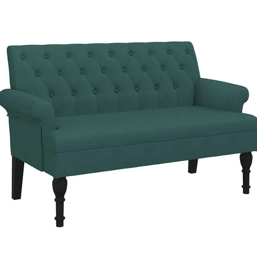 Bancs-vidaXL Banc avec dossier 120x62x75,5 cm tissu Vert foncé