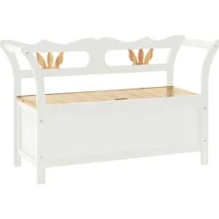 Bancs-vidaXL Banc Blanc 107x45x75,5 cm Bois de sapin solide Blanc et marron