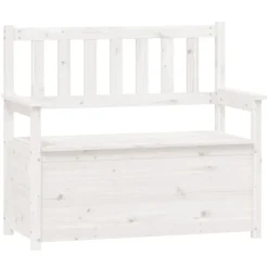 Bancs-vidaXL Banc 112,5x51,5x96,5 cm Bois de pin massif Blanc