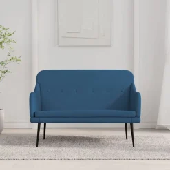 Bancs-vidaXL Banc 110x76x80 cm Tissu Bleu