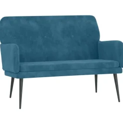 Bancs-vidaXL Banc 108x79x79 cm Velours Bleu