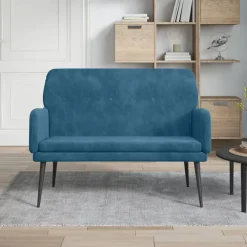 Bancs-vidaXL Banc 108x79x79 cm Velours Bleu