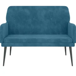 Bancs-vidaXL Banc 108x79x79 cm Velours Bleu