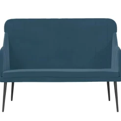 Bancs-vidaXL Banc 110x76x80 cm Velours Bleu