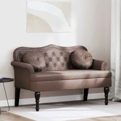 Bancs-vidaXL Banc Chesterfield 120,5 x 65 x 75 cm Simili cuir Marron