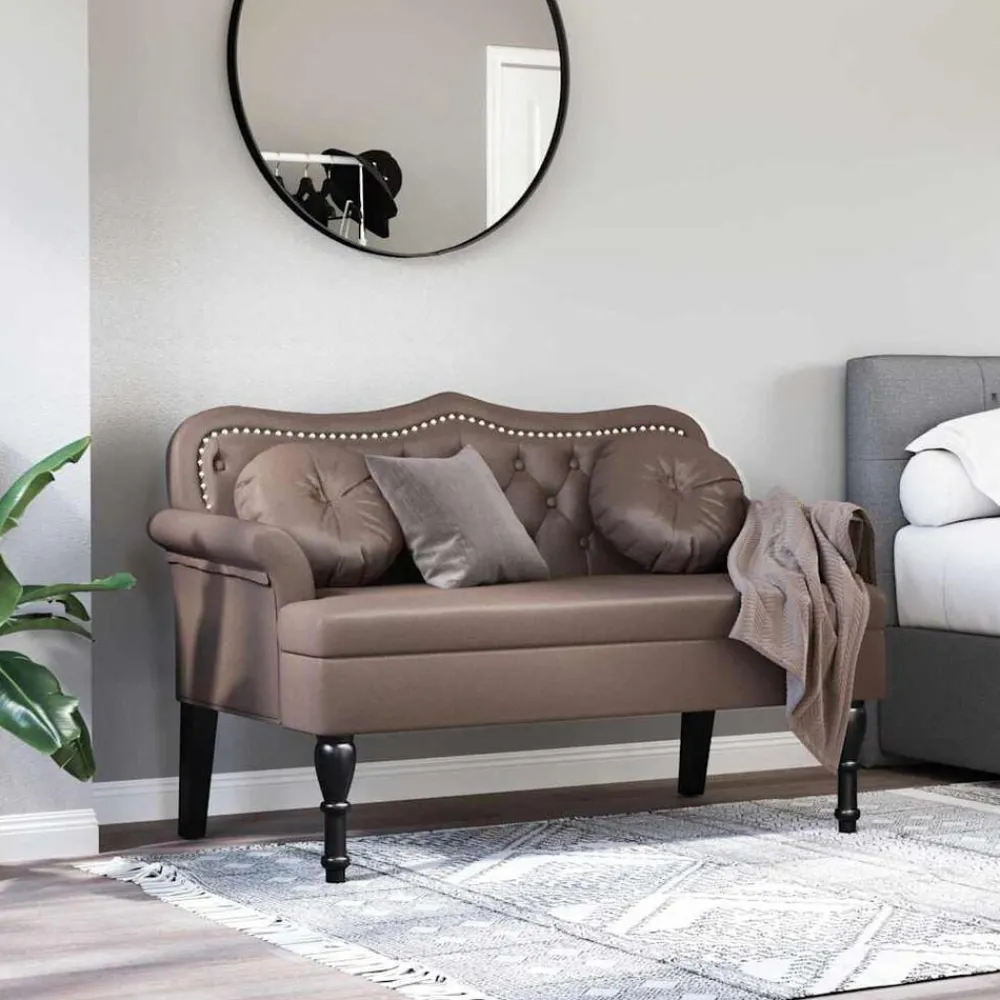 Bancs-vidaXL Banc Chesterfield 120,5 x 65 x 75 cm Simili cuir Marron